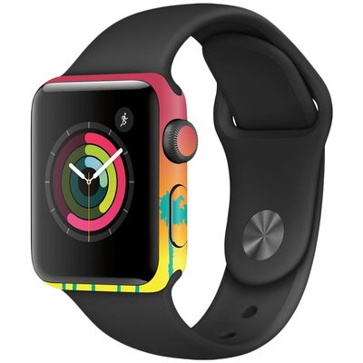 MightySkins Skin Compatible with Apple Watch Series 2 38mm - Sherbet Palms | Protective, Durable, and Unique Vinyl Decal wrap Cover | Easy to Apply, Remove, and Change Styles | Made in The USA