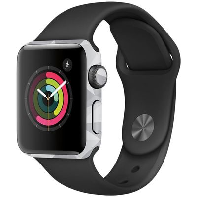 MightySkins Skin Compatible with Apple Watch Series 2 38mm - Gray Polygon | Protective, Durable, and Unique Vinyl Decal wrap Cover | Easy to Apply, Remove, and Change Styles | Made in The USA