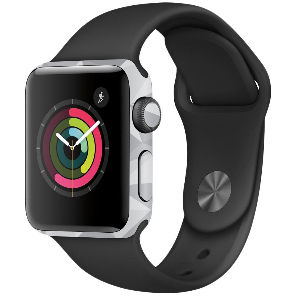 MightySkins Skin Compatible with Apple Watch Series 2 38mm - Gray Polygon | Protective, Durable, and Unique Vinyl Decal wrap Cover | Easy to Apply, Remove, and Change Styles | Made in The USA