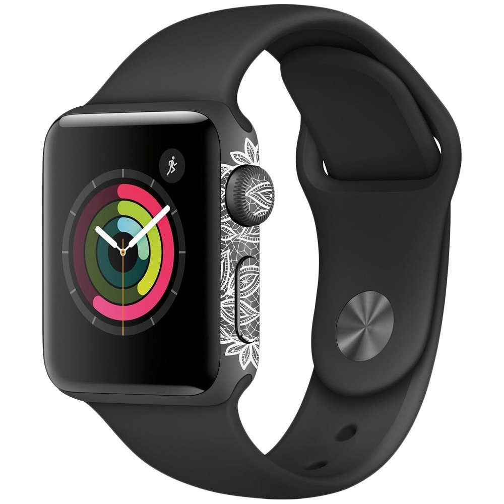 MightySkins Skin Compatible with Apple Watch Series 2 38mm - Floral Lace | Protective, Durable, and Unique Vinyl Decal wrap Cover | Easy to Apply, Remove, and Change Styles | Made in The USA