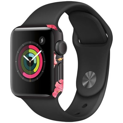 MightySkins Skin Compatible with Apple Watch Series 2 38mm - Hibiscus | Protective, Durable, and Unique Vinyl Decal wrap Cover | Easy to Apply, Remove, and Change Styles | Made in The USA