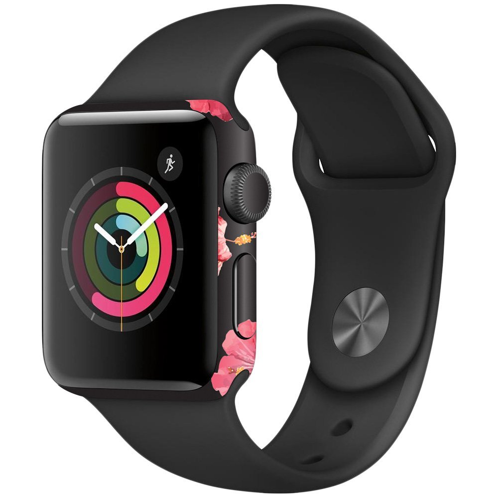 MightySkins Skin Compatible with Apple Watch Series 2 38mm - Hibiscus | Protective, Durable, and Unique Vinyl Decal wrap Cover | Easy to Apply, Remove, and Change Styles | Made in The USA