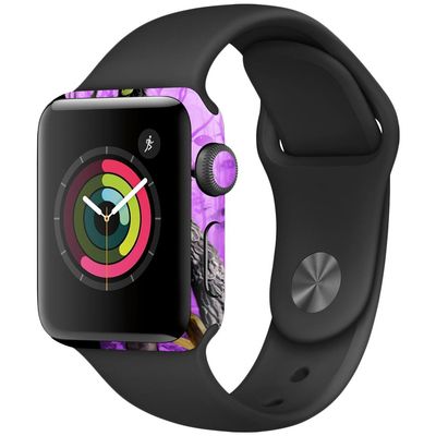 MightySkins Skin Compatible with Apple Watch Series 2 38mm - Purple Tree Camo | Protective, Durable, and Unique Vinyl Decal wrap Cover | Easy to Apply, Remove, and Change Styles | Made in The USA