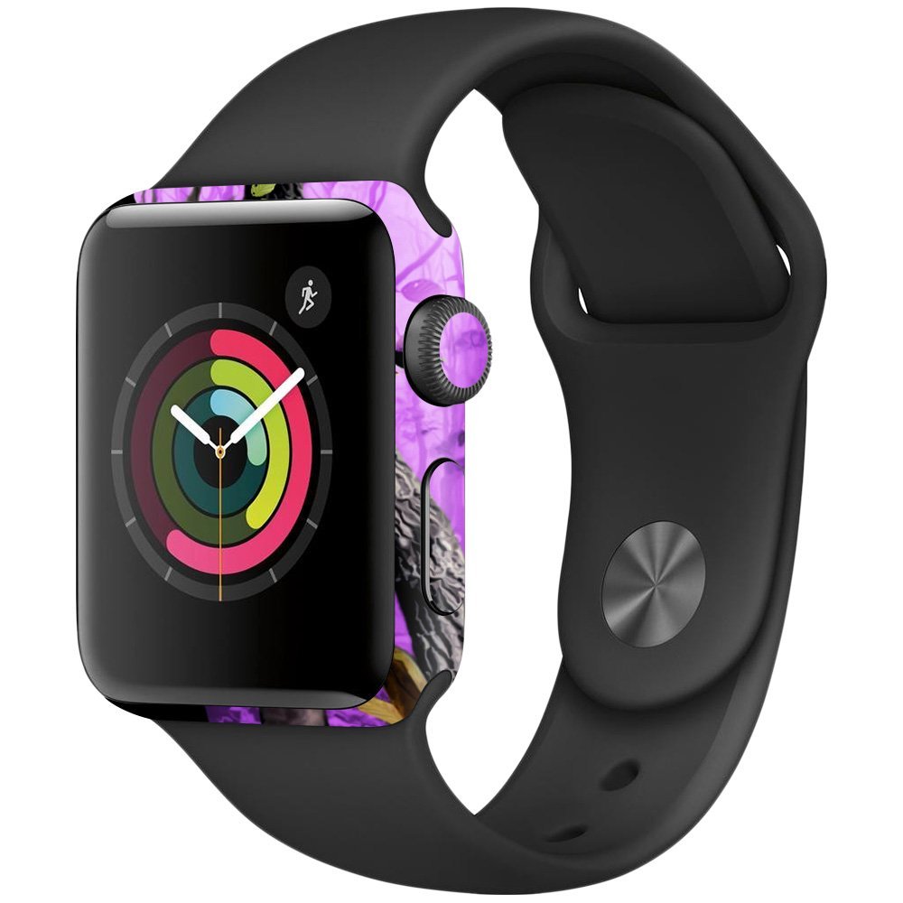 MightySkins Skin Compatible with Apple Watch Series 2 38mm - Purple Tree Camo | Protective, Durable, and Unique Vinyl Decal wrap Cover | Easy to Apply, Remove, and Change Styles | Made in The USA