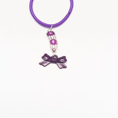 Solid Purple Bow Charm Mini TagTailz Unique Fashion Accessory Gifts for Girls - Gifts for Tweens Tie Them Anywhere!!