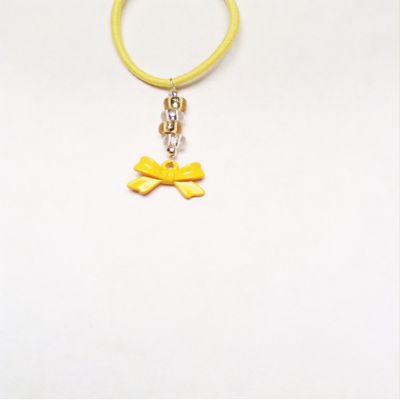 Solid Yellow Cheer Bow Charm Mini TagTailz Unique Fashion Accessory Gifts for Girls - Gifts for Tweens Tie Them Anywhere!!