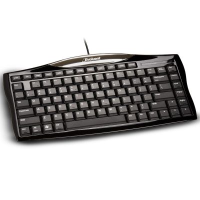 Evoluent Wired Compact Keyboard  Compact Keyboard, Portable Wired Keyboard  No Numeric Pad for Ergonomic Comfort, Keeps Mouse Closer to Reduce Arm Strain, Low Profile Scissor Keys