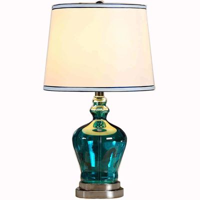 LIN XIAO HAO mayu Table Lamp with Switch Bedroom Bedside Lamp Simple Fashion Hotel Glass & Cloth Shade Desk Lamp