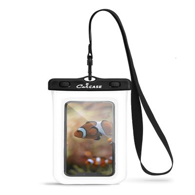 CaliCase Premium Universal Waterproof Phone Pouch - IPX8 Waterproof Phone Case with Lanyard for iPhone and Android - Clear