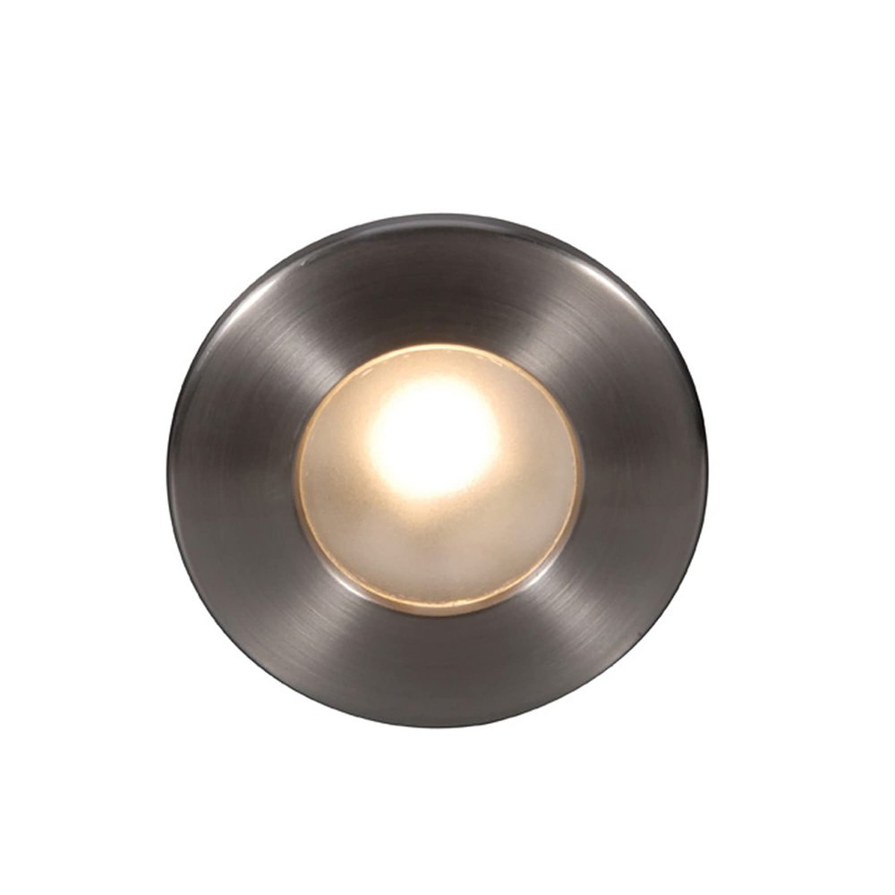 WAC Landscape Lighting, LEDme 120V LED Full Round Indoor and Outdoor Step and Wall Light 3000K Built-in LED in Brushed Nickel