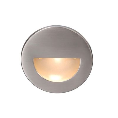 WAC Landscape Lighting, LEDme 120V LED Half-Round Indoor and Outdoor Step and Wall Light 3000K Built-in LED in Brushed Nickel