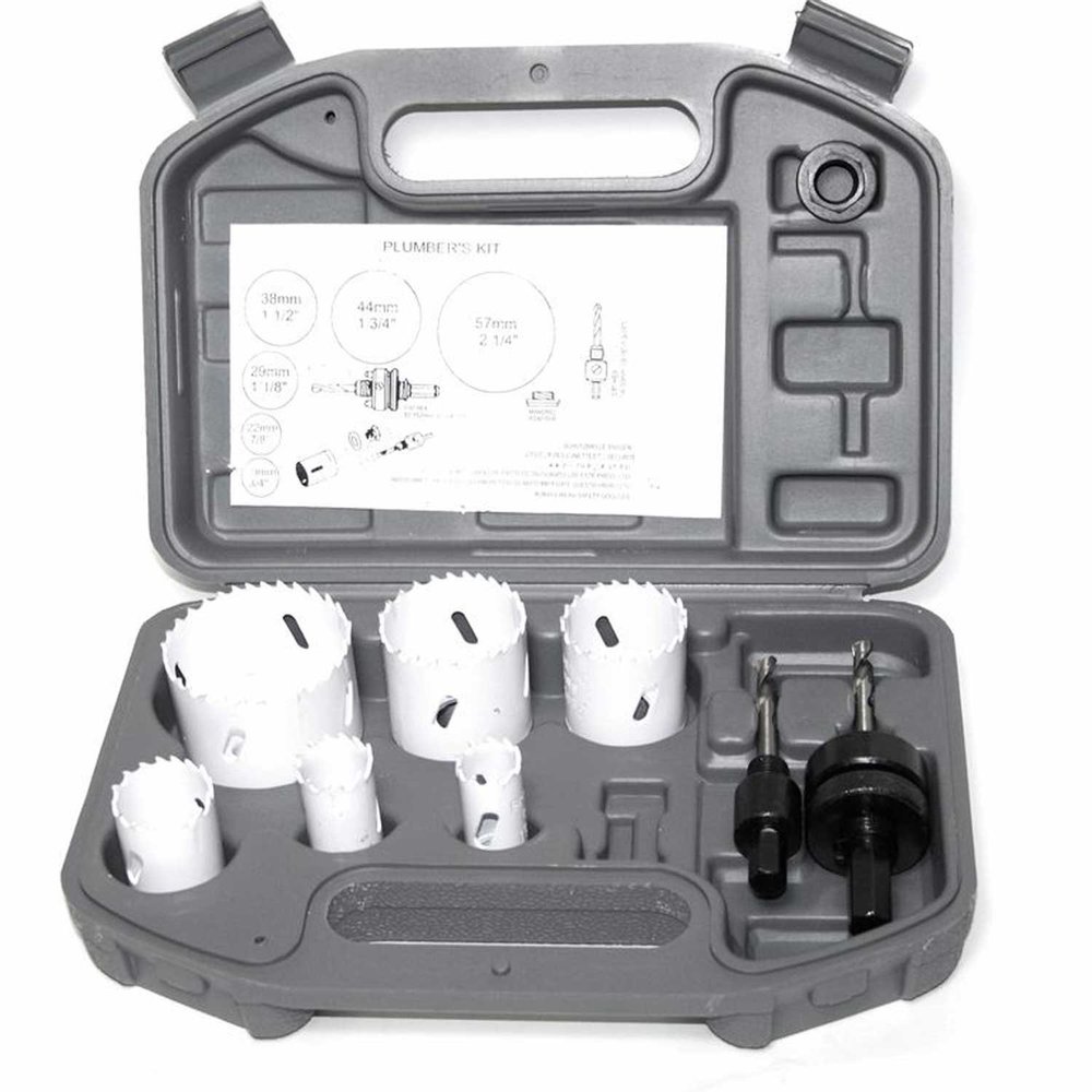 9pc Plumber`s Bi-metal Hss Metal Hole Saw Tools Set Cutting Plumbing