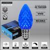 Wintergreen Lighting 50 C7 OptiCore Blue Outdoor Christmas Lights - Commercial Heavy Duty Outdoor House Patio Lights on Green Wire (50 ft) view 3
