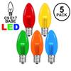 Novelty Lights 5 Pack C9 LED Outdoor String Light Patio Christmas Replacement Bulbs, Multi, C9/E17 Base, .75 Watt view 2