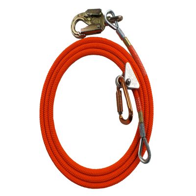 Steel Core Flip Line Kit for Tree Climbing, 5/8 in x 12 ft - USA Made, Adjustable Tree Lanyard, Arborist Equipment Positioning Lanyard, Low Stretch & Cut Resistant