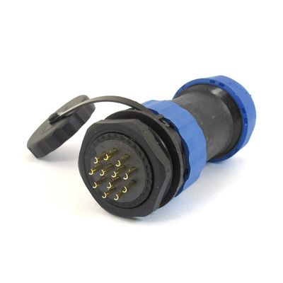 uxcell 28mm 12 Pin 12P Round Waterproof Aviation Cable Connector Socket