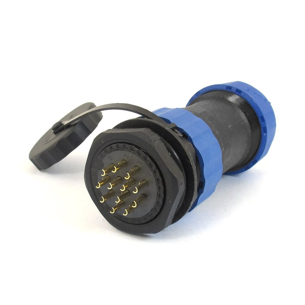 uxcell 28mm 12 Pin 12P Round Waterproof Aviation Cable Connector Socket
