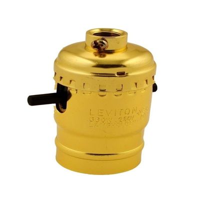 Leviton 053-06098-0PG 250 Watt Brass Medium Base Incandescent Lampholder