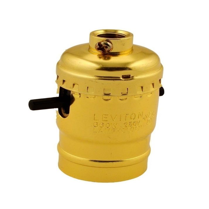 Leviton 053-06098-0PG 250 Watt Brass Medium Base Incandescent Lampholder