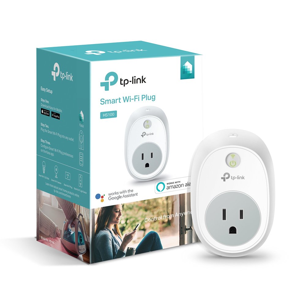 Kasa Smart WiFi Plug by TP-Link - Reliable WiFi Connection, No Hub Required, Works with Alexa Echo & Google Assistant (HS100)