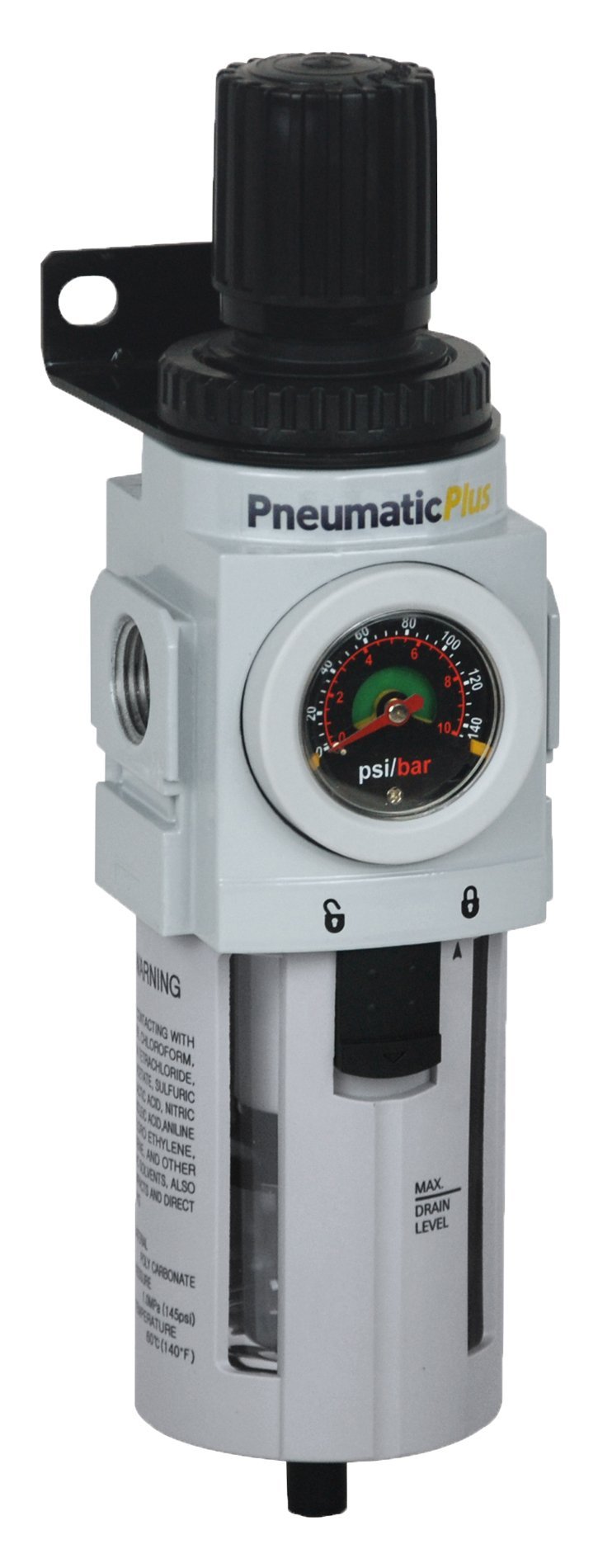 PneumaticPlus PPP4-N04BDG Air Filter Regulator Combo 1/2" NPT, 5 Micron