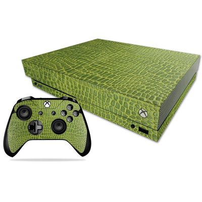 MightySkins Skin Compatible with Microsoft Xbox One X - Croc Skin | Protective, Durable, and Unique Vinyl Decal wrap Cover | Easy to Apply, Remove, and Change Styles | Made in The USA