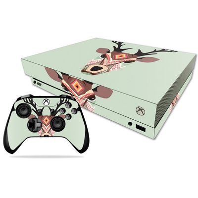 MightySkins Skin Compatible with Microsoft Xbox One X - Aztec Deer | Protective, Durable, and Unique Vinyl Decal wrap Cover | Easy to Apply, Remove, and Change Styles | Made in The USA