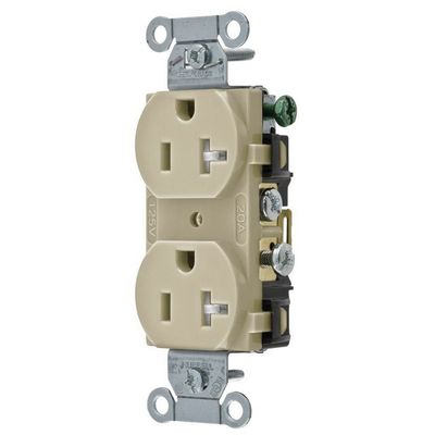 Receptacle, Duplex, 20A, 5-20R, 125V, Ivory