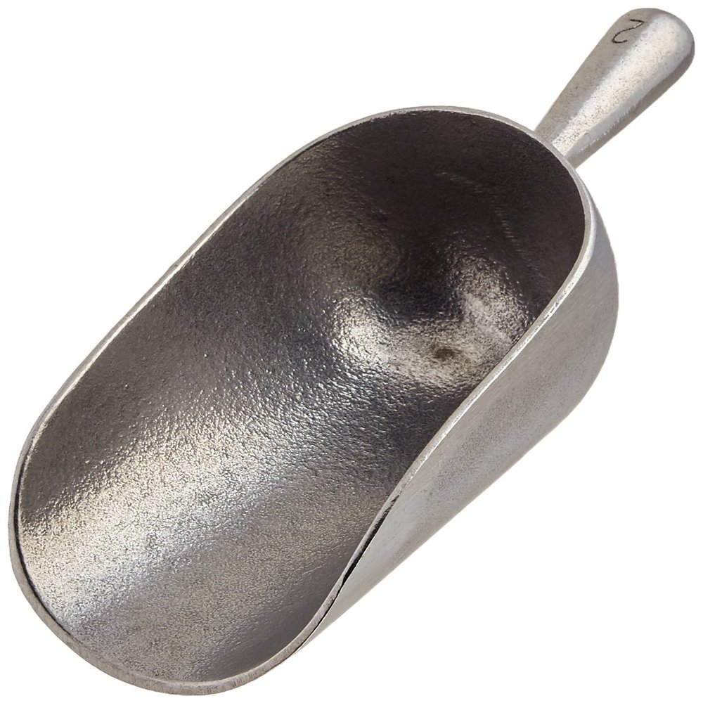Bon Slump/Stucco Scoop  Heavy Duty Cast Aluminum 1 Quart Concrete, Mortar, and Stucco Mixing Scoop with Rounded Mouth for Easy Pouring and Durable Professional Masonry Use
