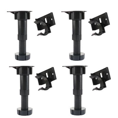 uxcell Adjustable Height Cabinet Cupboard Leg Foot for Kitchen Bathroom 4pcs