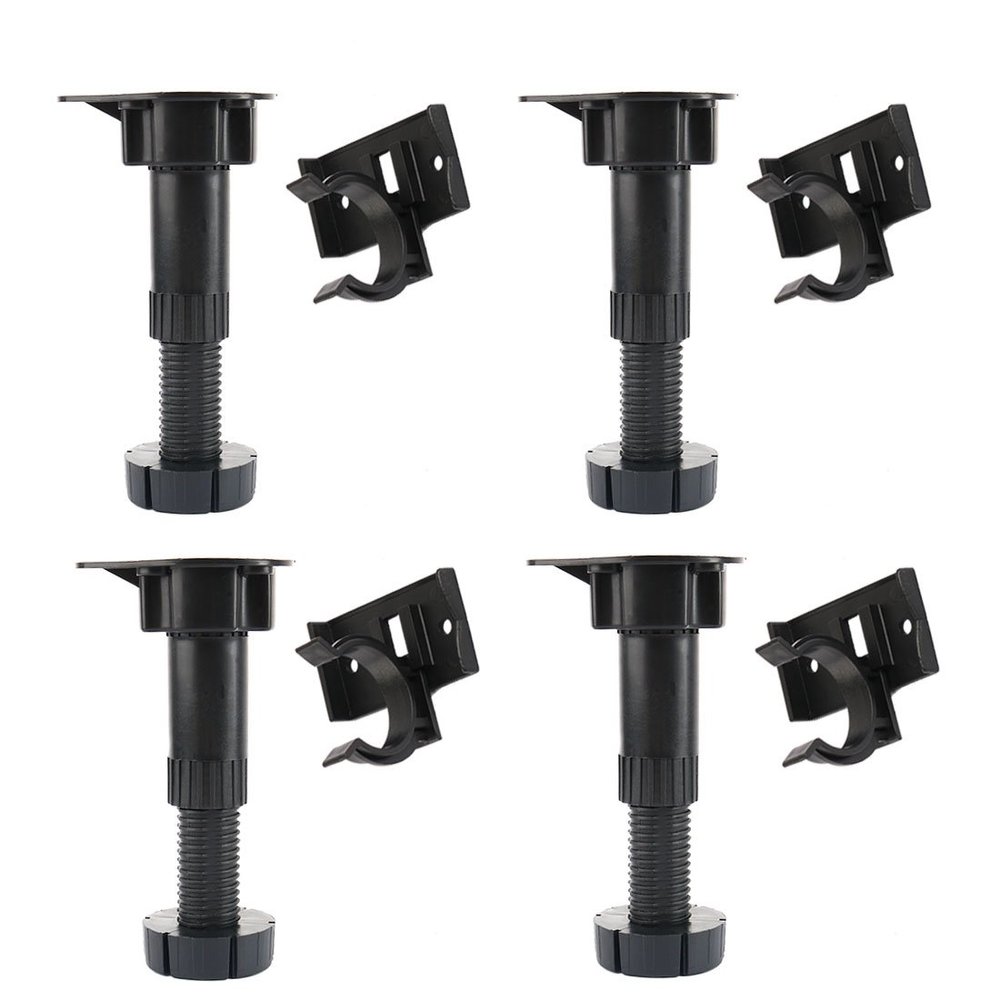 uxcell Adjustable Height Cabinet Cupboard Leg Foot for Kitchen Bathroom 4pcs