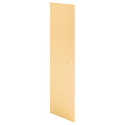 Prime-Line MP4719 Door Push Plate, 3-1/2 15 In., Polished Brass (Single Pack)