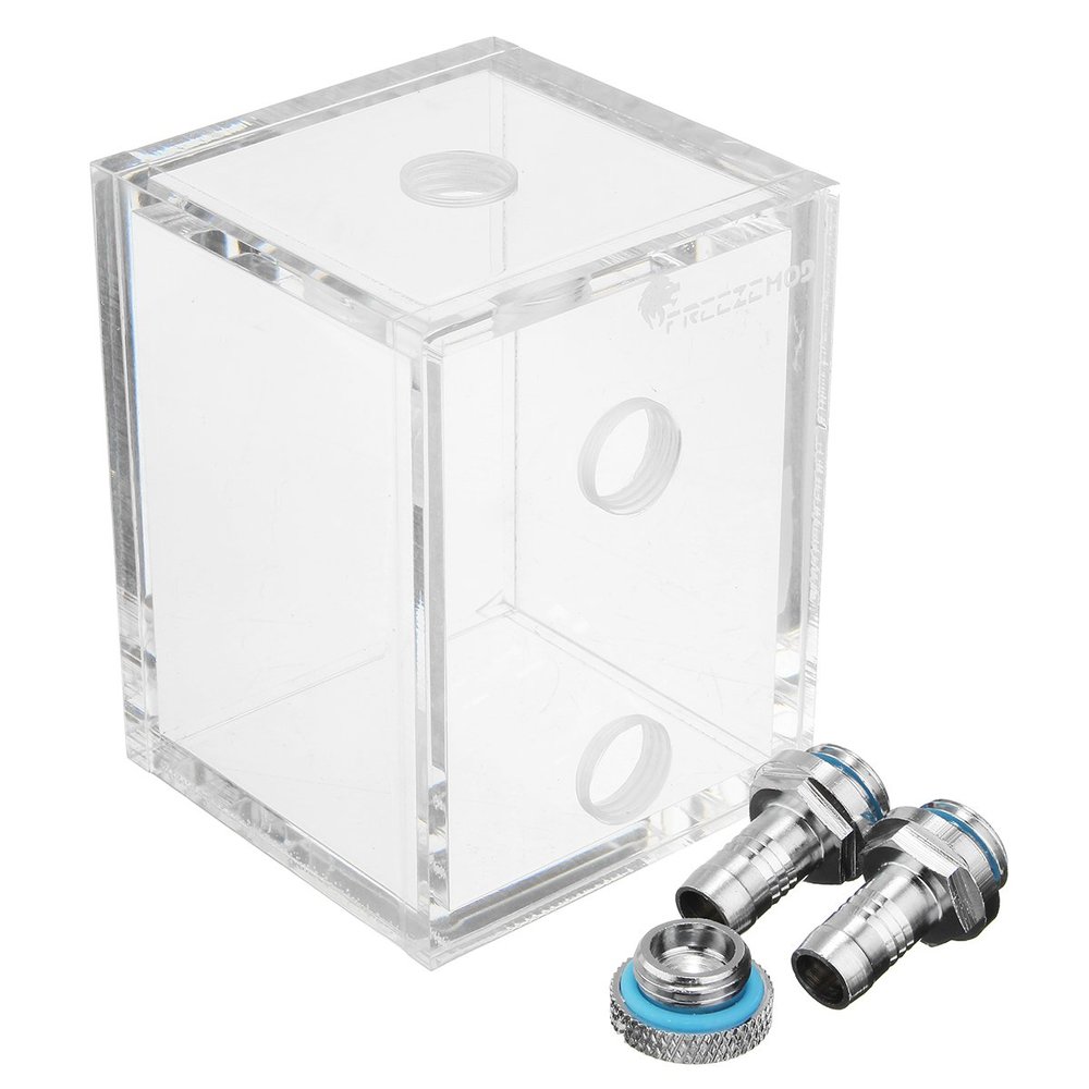 CoCocina G1/4 Acrylic 250Ml Water Tank with 2 Connector for Pc CPU Liquid Cooling System