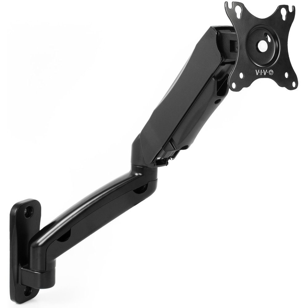 VIVO Single Monitor Counterbalance Wall Mount for 32 inch Screens up to 19.8 lbs, Full Motion, Max VESA 100x100, Black, MOUNT-V001G