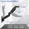 VIVO Single Monitor Counterbalance Wall Mount for 32 inch Screens up to 19.8 lbs, Full Motion, Max VESA 100x100, Black, MOUNT-V001G view 3