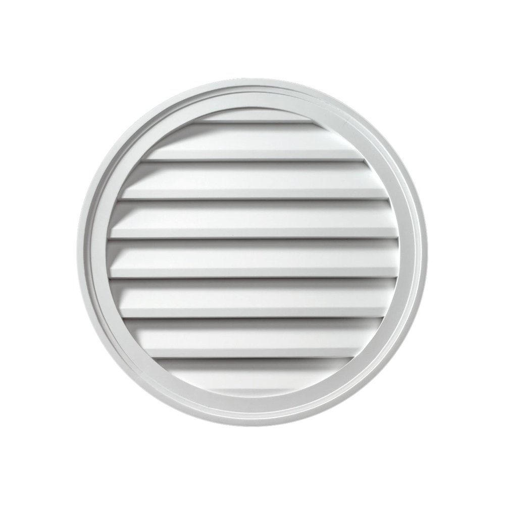 Fypon 22"W x 22"H x 1 5/8"P Brick Mould Style Round Louver, Functional