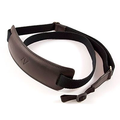 4V Design Lusso Tuscany Leather Large Handmade Leather Camera Strap w/Universal Fit Kit, Black/Black (2LP01BVV0909)