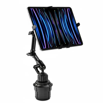 Mount-It! Premium Cup Holder Tablet Mount Fits Vehicle Cupholders 2.75"3.5" in Diameter, Adjustable Tray for 7"11" Tablets, Heavy-Duty Aluminum Arm, Full Motion Swivel & Secure Lock Cars Trucks SUVs