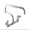 BK Resources WorkForce Standard Duty 8 inch On Center Splash Mount Faucet with 18 Inch Double Jointed Swing Spout view 1