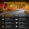Rexing V1GW-4K Ultra HD Car Dash Cam w/Built-in GPS Logger, 2.4" LCD Screen,Wi-Fi,170 Wide Angle Dashboard Camera Recorder with G-Sensor, WDR, Loop Recording, Supercapacitor, Mobile App, up to 256GB view 2