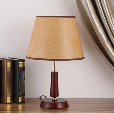 LIN XIAO HAO mayu Desk Lamp with Switch Bedroom Bedside Lamp Simple Fashion Hotel Wood & Cloth Shade Table Lamp