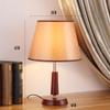 LIN XIAO HAO mayu Desk Lamp with Switch Bedroom Bedside Lamp Simple Fashion Hotel Wood & Cloth Shade Table Lamp view 2