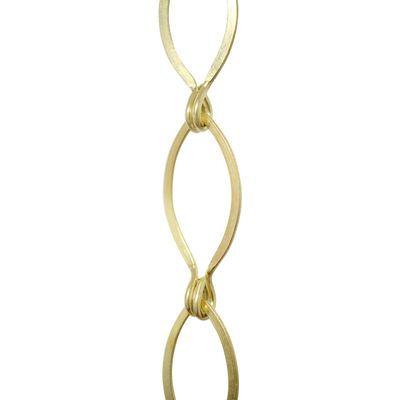 RCH Hardware Decorative Acid Dipped Solid Brass Chain for Hanging, Lighting - Sleek Ovals and Unwelded Links (1 Foot)