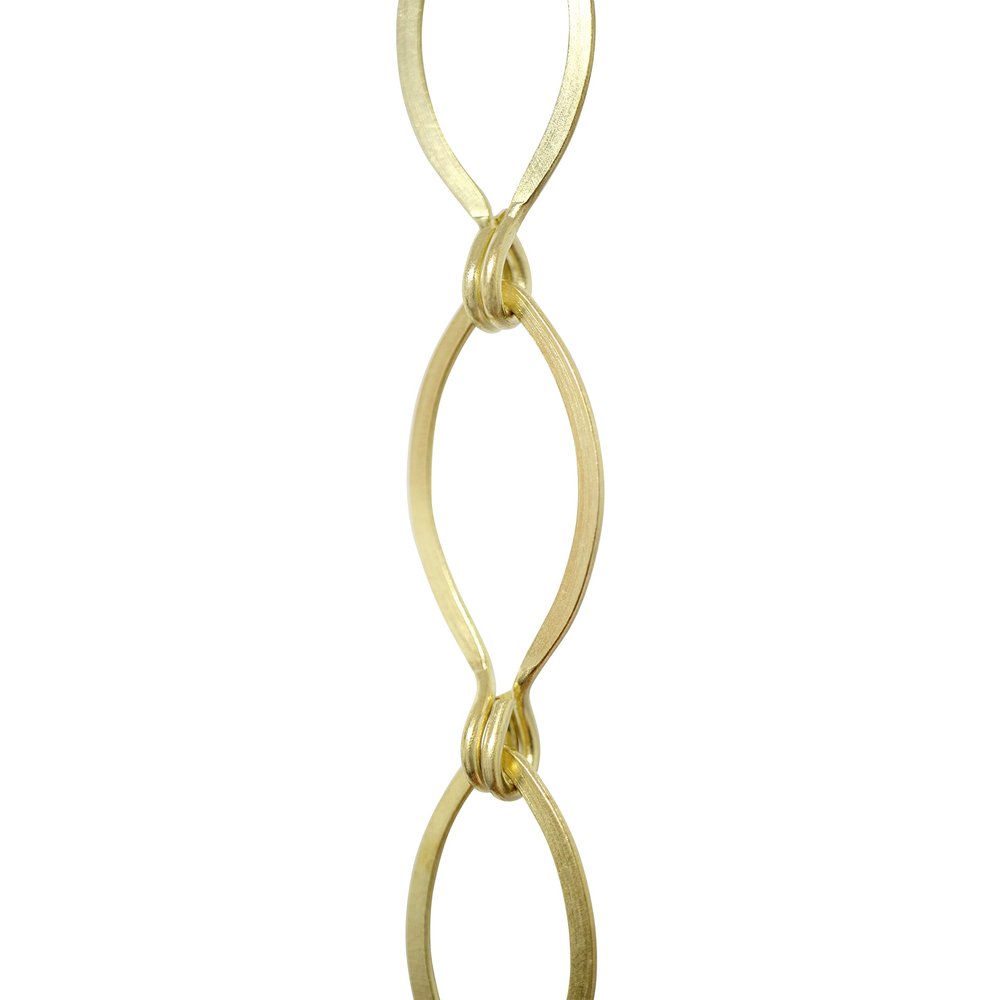 RCH Hardware Decorative Acid Dipped Solid Brass Chain for Hanging, Lighting - Sleek Ovals and Unwelded Links (1 Foot)