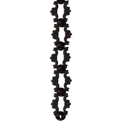 RCH Hardware Decorative Oil Bronzed Black Solid Brass Chain for Hanging, Lighting - Motif Welded Links (1 Foot)