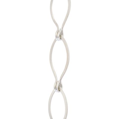 RCH Hardware Decorative Satin Nickel Solid Brass Chain for Hanging, Lighting - Sleek Ovals and Unwelded Links (1 Foot)
