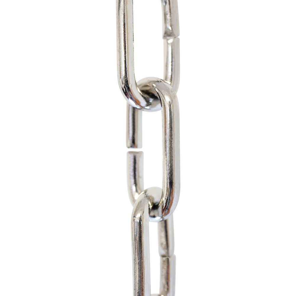 RCH Hardware Polished Nickel Solid Brass Chain for Hanging, Lighting - Standard Unwelded Links (1 Foot)