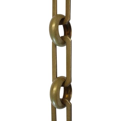 RCH Hardware Decorative Antique Solid Brass Chain for Hanging, Lighting - Rectangular Cut Edge and Unwelded Links (1 Foot)