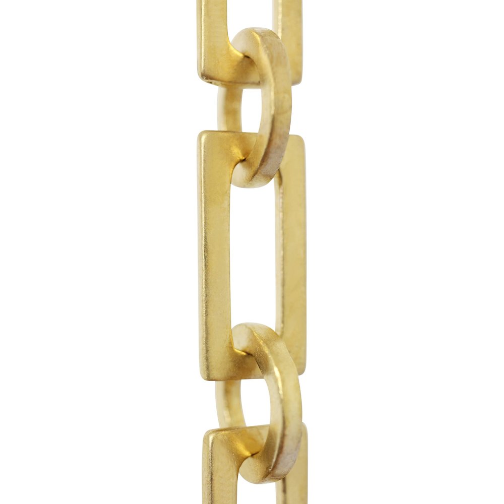 RCH Hardware Decorative Acid Dipped Solid Brass Chain for Hanging, Lighting - Rectangular Square Edge with Circular Connecting Rings and Unwelded Links (1 Foot)