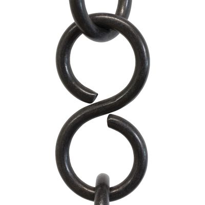 RCH Hardware Decorative Oil Bronzed Black Solid Brass Chain for Hanging, Lighting - S-Shaped Unwelded Links (1 Foot)
